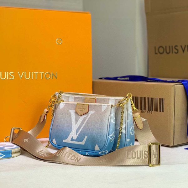 Replica LV Multi Pochette in Pink & Blue - Stylish & Chic - Image 9