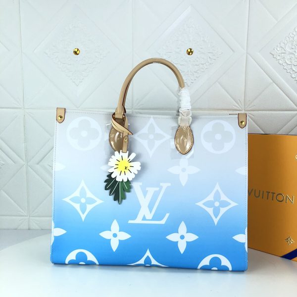 Replica LV Onthego GM Blue Pink Mist Tote Bag - Image 2