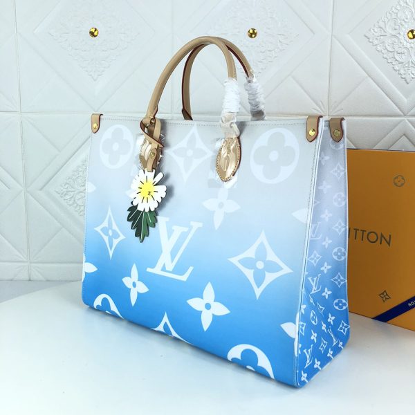 Replica LV Onthego GM Blue Pink Mist Tote Bag - Image 3
