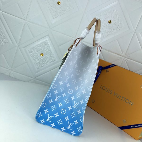 Replica LV Onthego GM Blue Pink Mist Tote Bag - Image 5