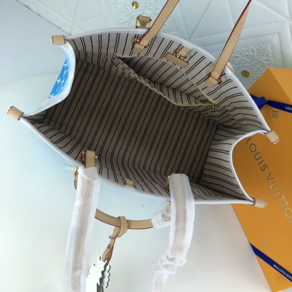 Replica LV Onthego GM Blue Pink Mist Tote Bag - Image 6