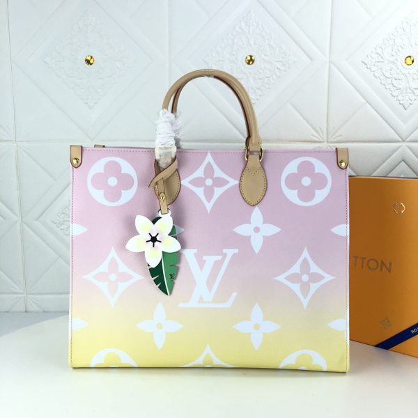 Replica LV Onthego GM Blue Pink Mist Tote Bag - Image 7