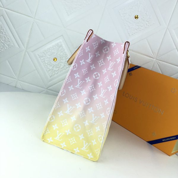 Replica LV Onthego GM Blue Pink Mist Tote Bag - Image 9