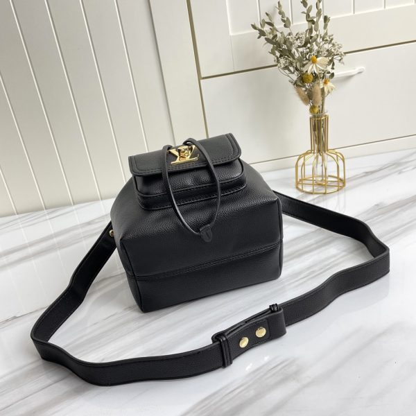Replica LV Lockme Bucket Bag in Black, Brown & Grey - Image 4