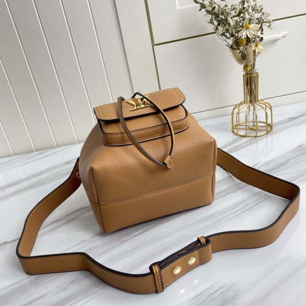 Replica LV Lockme Bucket Bag in Black, Brown & Grey - Image 10
