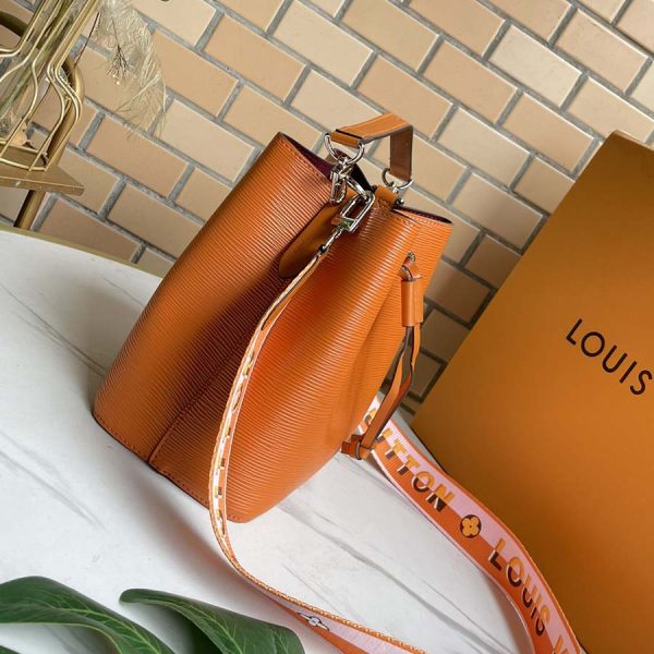 Replica LV Neonoe Bb Bag in Blue, Beige & Orange - Image 10