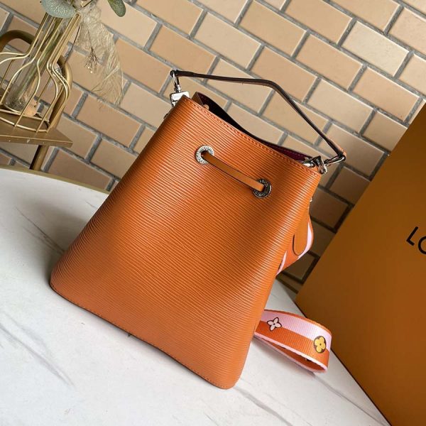 Replica LV Neonoe Bb Bag in Blue, Beige & Orange - Image 11