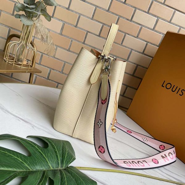 Replica LV Neonoe Bb Bag in Blue, Beige & Orange - Image 2