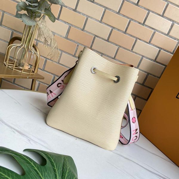 Replica LV Neonoe Bb Bag in Blue, Beige & Orange - Image 3