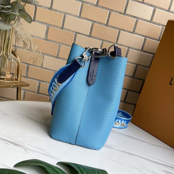 Replica LV Neonoe Bb Bag in Blue, Beige & Orange - Image 6