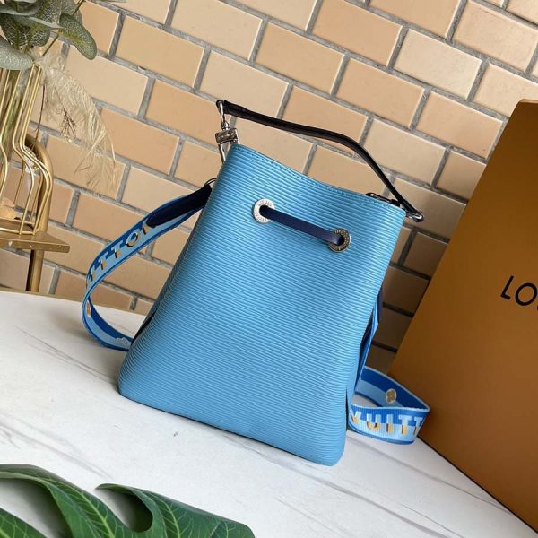 Replica LV Neonoe Bb Bag in Blue, Beige & Orange - Image 7