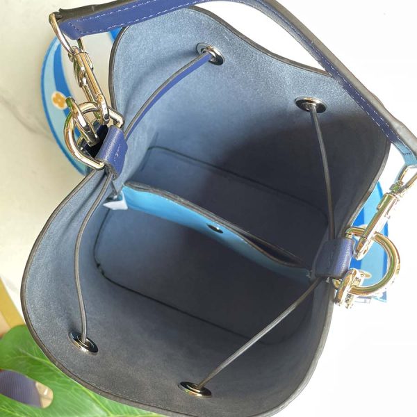 Replica LV Neonoe Bb Bag in Blue, Beige & Orange - Image 8