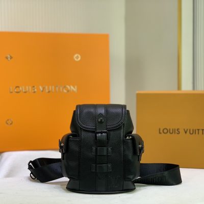 Replica LV Christopher XS Black-Blue-White Backpack