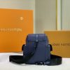 Best Replicas Bags - Replica LV Christopher XS Black-Blue-White Backpack Shop For Best Louis Vuitton LV Replica Bags With Cheap Price