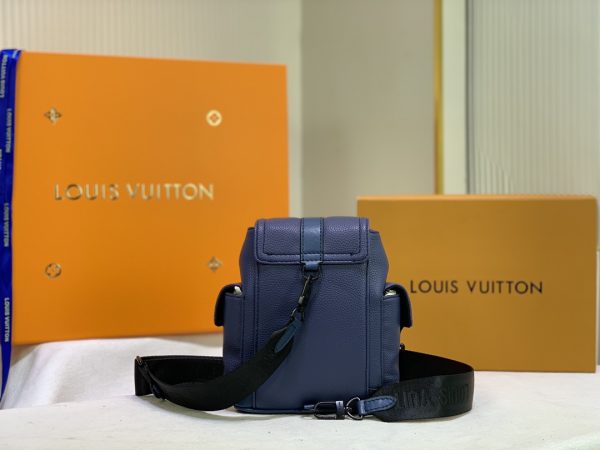 Replica LV Christopher XS Black-Blue-White Backpack - Image 10