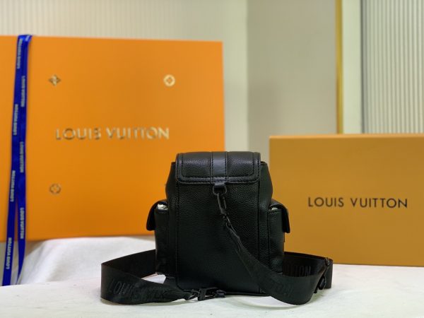 Replica LV Christopher XS Black-Blue-White Backpack - Image 2