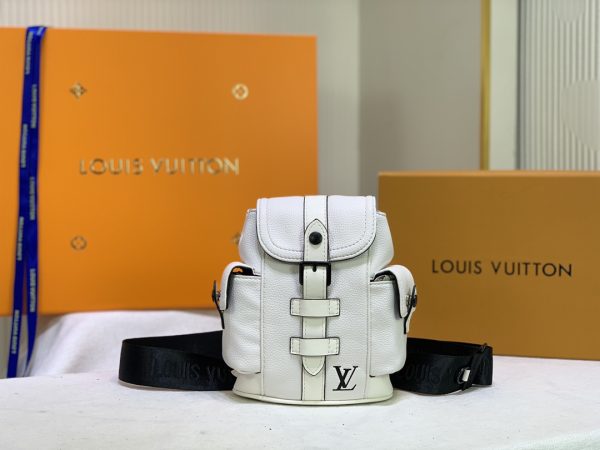 Replica LV Christopher XS Black-Blue-White Backpack - Image 5