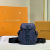 Best Replicas Bags - Replica LV Christopher XS Black-Blue-White Backpack Shop For Best Louis Vuitton LV Replica Bags With Cheap Price