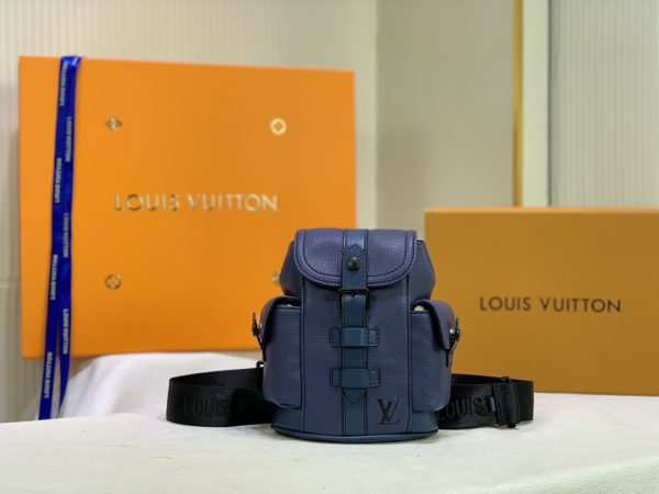 Replica LV Christopher XS Black-Blue-White Backpack - Image 9