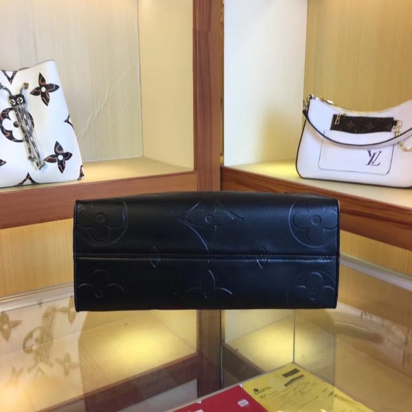 Replica Louis Vuitton Leopard-Print Onthego Tote Black/Brown - Image 3