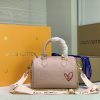 Best Replicas Bags - Louis Vuitton Speedy Bandouliere 22 Replica - White & Pink Shop For Best Louis Vuitton LV Replica Bags With Cheap Price