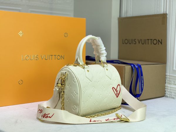 Louis Vuitton Speedy Bandouliere 22 Replica - White & Pink - Image 2