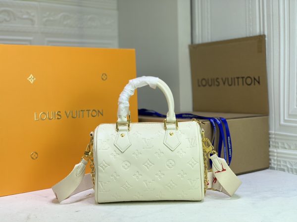 Louis Vuitton Speedy Bandouliere 22 Replica - White & Pink - Image 3