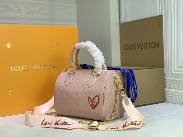 Louis Vuitton Speedy Bandouliere 22 Replica - White & Pink - Image 9