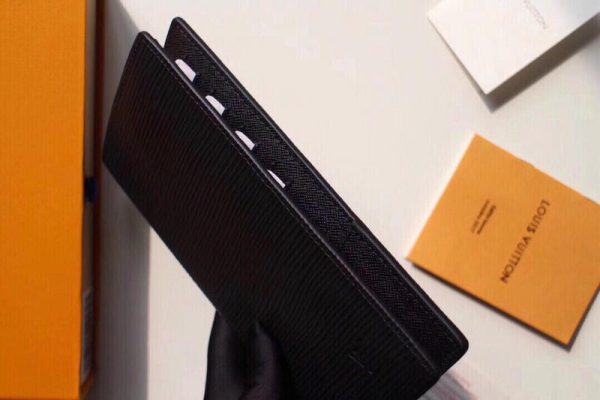 Replica Louis Vuitton Brazza Wallet - Black Leather - Image 5