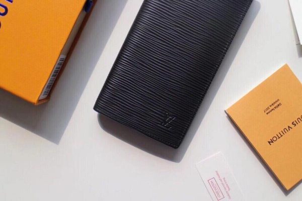 Replica Louis Vuitton Brazza Wallet - Black Leather - Image 6