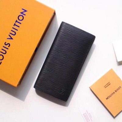 Replica Louis Vuitton Brazza Wallet - Black Leather