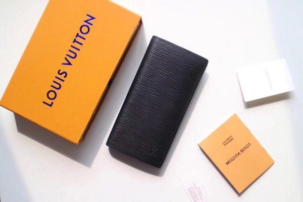 Replica Louis Vuitton Brazza Wallet - Black Leather
