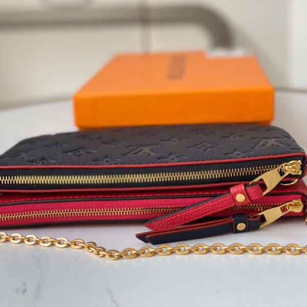Luxury Replica Louis Vuitton Double Zip Pochette Black/Blue - Image 12