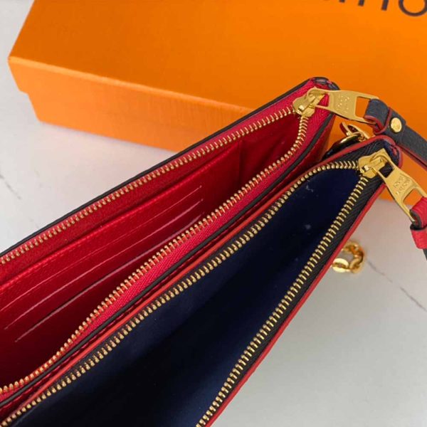 Luxury Replica Louis Vuitton Double Zip Pochette Black/Blue - Image 11