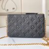 Best Replicas Bags - Luxury Replica Louis Vuitton Double Zip Pochette Black/Blue Shop For Best Louis Vuitton LV Replica Bags With Cheap Price