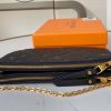 Best Replicas Bags - Luxury Replica Louis Vuitton Double Zip Pochette Black/Blue Shop For Best Louis Vuitton LV Replica Bags With Cheap Price
