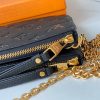 Best Replicas Bags - Luxury Replica Louis Vuitton Double Zip Pochette Black/Blue Shop For Best Louis Vuitton LV Replica Bags With Cheap Price