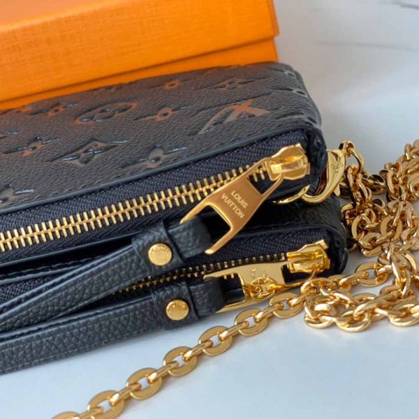 Luxury Replica Louis Vuitton Double Zip Pochette Black/Blue - Image 5