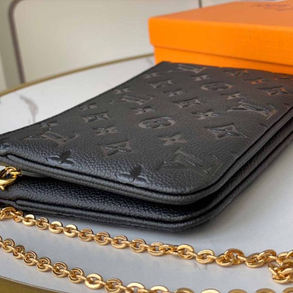 Luxury Replica Louis Vuitton Double Zip Pochette Black/Blue - Image 6