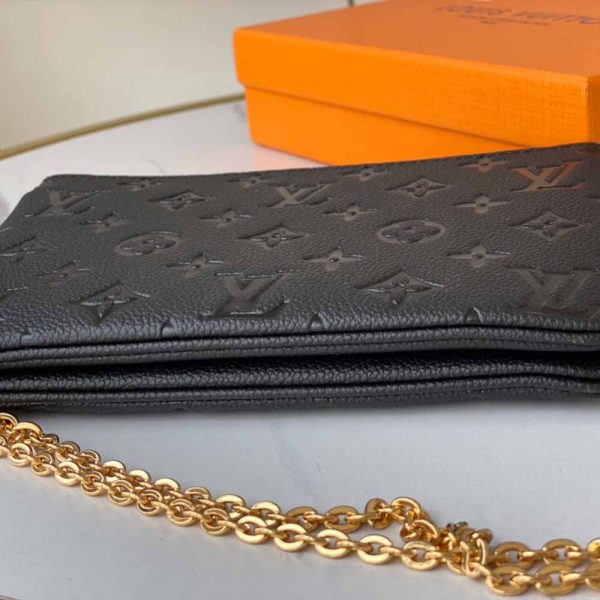 Luxury Replica Louis Vuitton Double Zip Pochette Black/Blue - Image 7