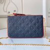 Best Replicas Bags - Luxury Replica Louis Vuitton Double Zip Pochette Black/Blue Shop For Best Louis Vuitton LV Replica Bags With Cheap Price