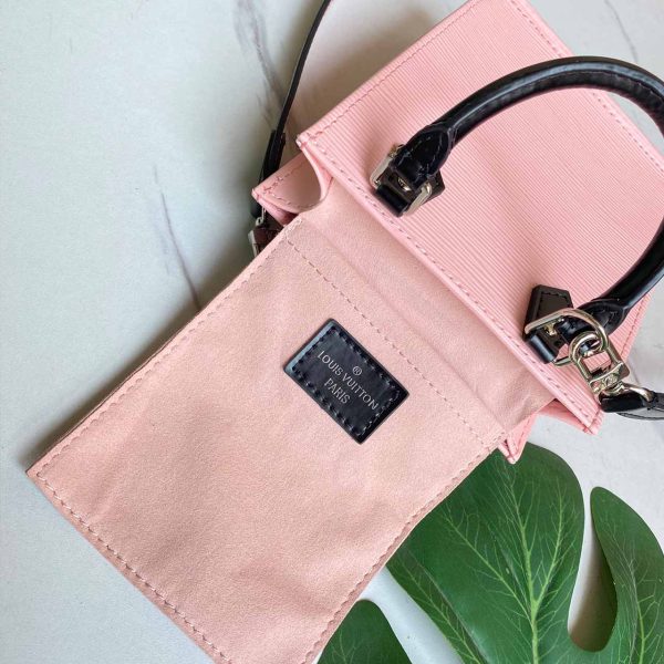 Replica LV Petit Sac Plat M69441 Black/White/Pink Leather Bag - Image 12