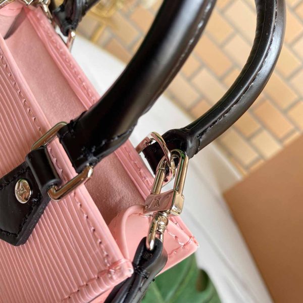 Replica LV Petit Sac Plat M69441 Black/White/Pink Leather Bag - Image 13