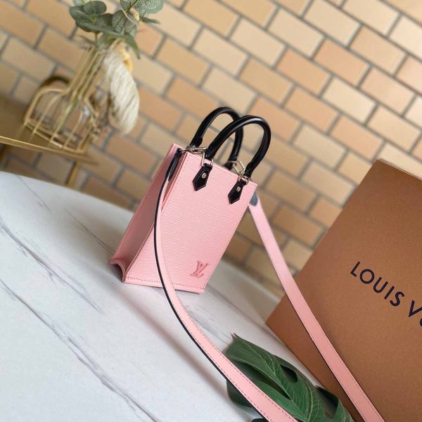 Replica LV Petit Sac Plat M69441 Black/White/Pink Leather Bag - Image 14