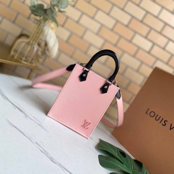 Replica LV Petit Sac Plat M69441 Black/White/Pink Leather Bag - Image 15