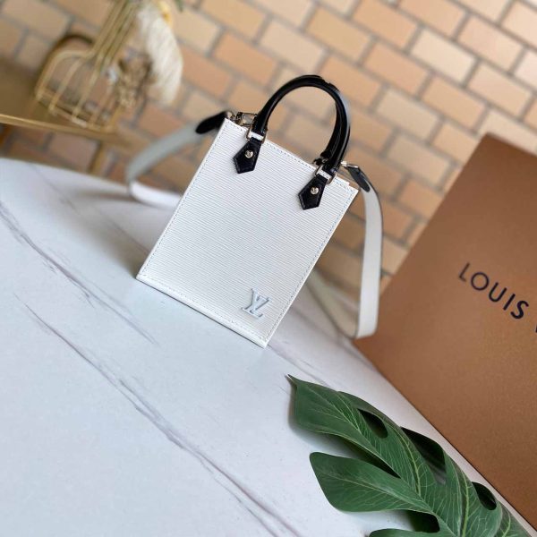 Replica LV Petit Sac Plat M69441 Black/White/Pink Leather Bag - Image 19