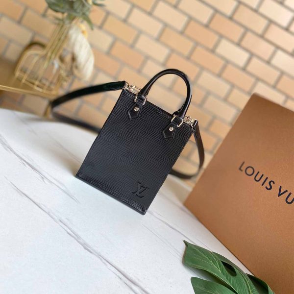 Replica LV Petit Sac Plat M69441 Black/White/Pink Leather Bag - Image 10