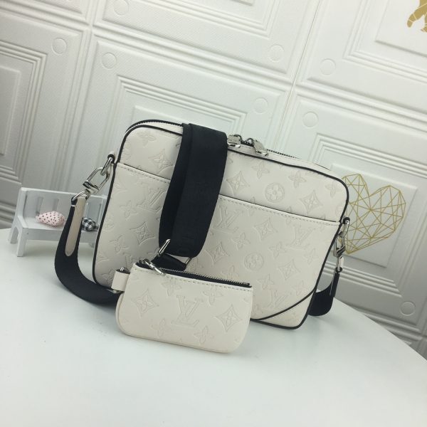 Louis Vuitton Trio Messenger Replica White/Black Embossed M69443