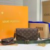 Best Replicas Bags - Louis Vuitton Felicie Strap & Go Replica Green/Pink M80091 Shop For Best Louis Vuitton LV Replica Bags With Cheap Price