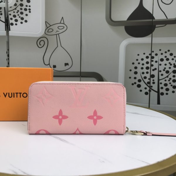 Replica LV Zippy Wallet - Pink, Blue, Brown Design - Image 2